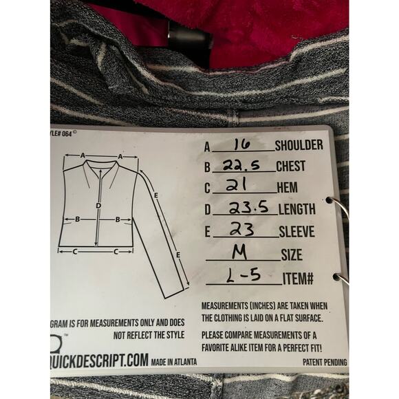 Anthropologie Devin Textured Sweatshirt Toned Grey Striped Sweater sz medium - Picture 12 of 14